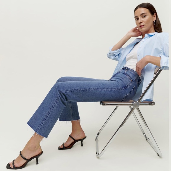 NWT Reformation Mariah Cut Off Waistband Straight Jeans size 29 but fits a 27 - Picture 3 of 17
